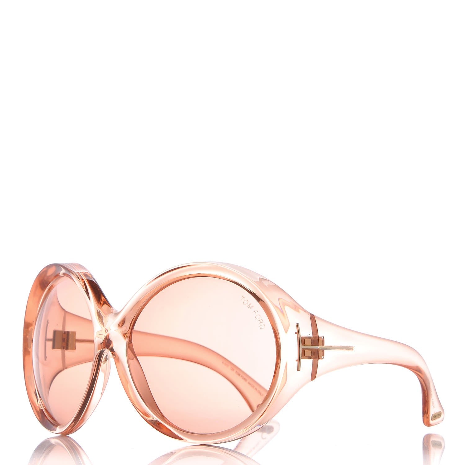 Tom Ford Ali Oversized Round Sunglasses TF0221 Peach Pink 1 of 7