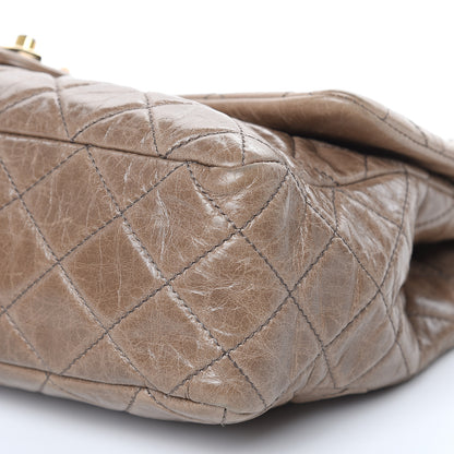 Chanel Glazed Calfskin Castle Rock Medium Flap Dark Beige 9 of 17