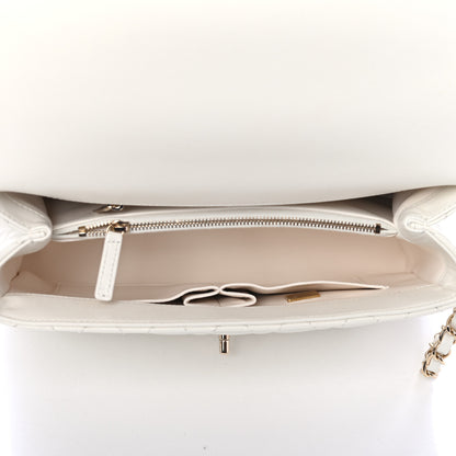 Chanel Caviar Quilted Medium Coco Handle Flap White 4 of 4