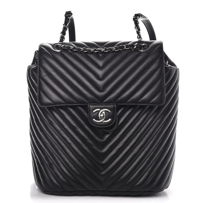 Chanel Calfskin Chevron Quilted Large Urban Spirit Backpack Black 1 of 11