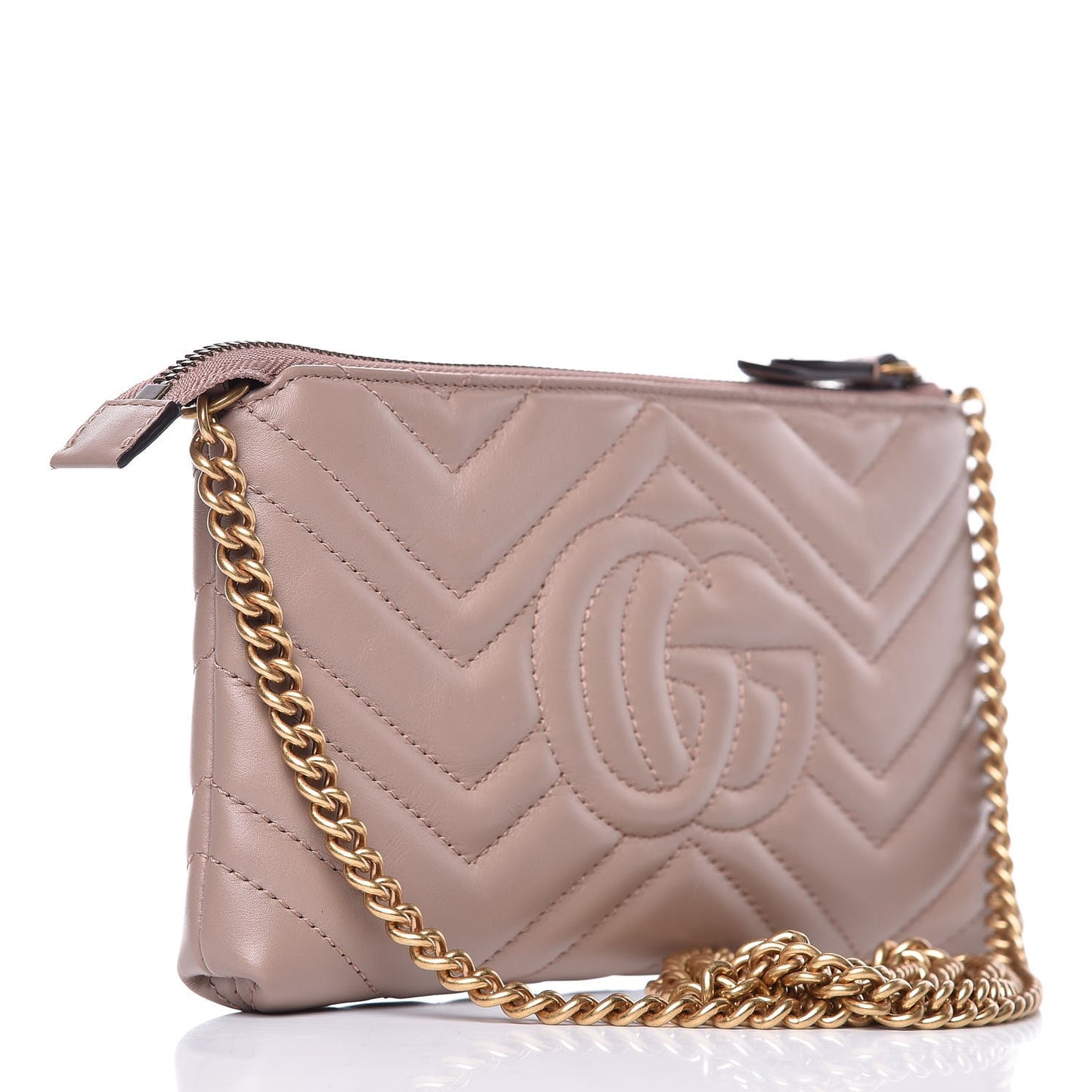 Calfskin Matelasse Mini GG Marmont Chain Bag Porcelain Rose