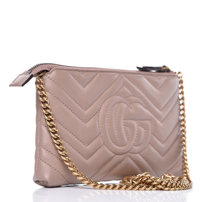 Gucci Calfskin Matelasse Mini GG Marmont Chain Bag Porcelain Rose 3 of 8