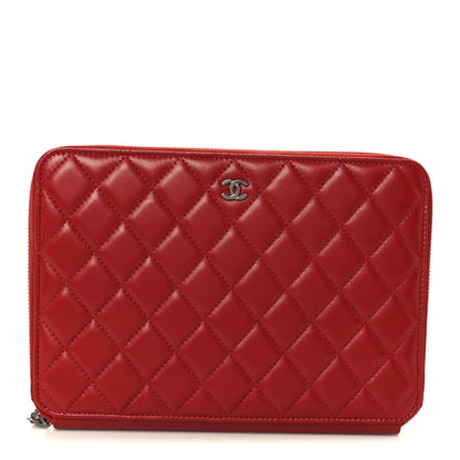 Chanel Lambskin Quilted Travel Case Red 1 of 10
