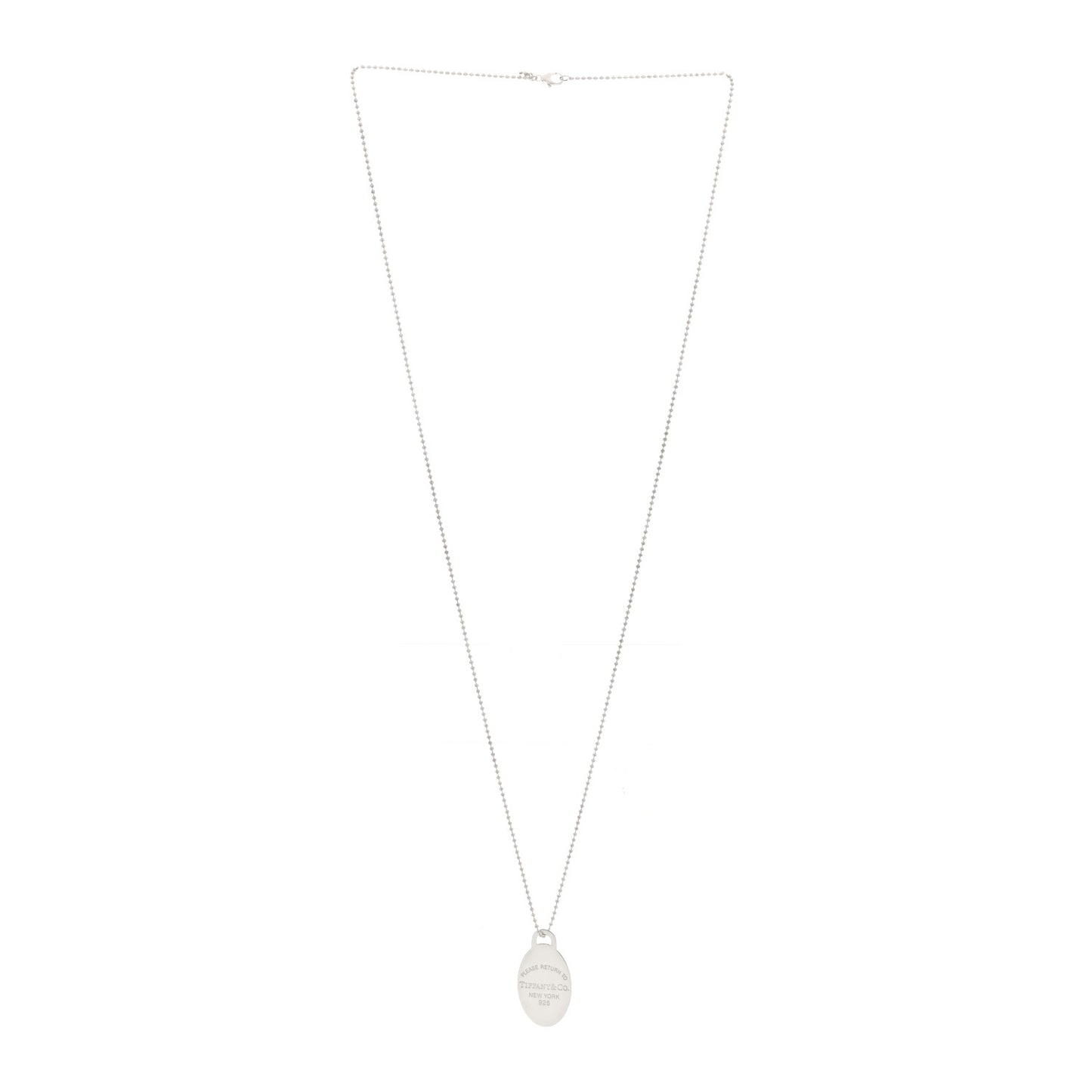 Sterling Silver Return to Tiffany Oval Dog Tag Necklace