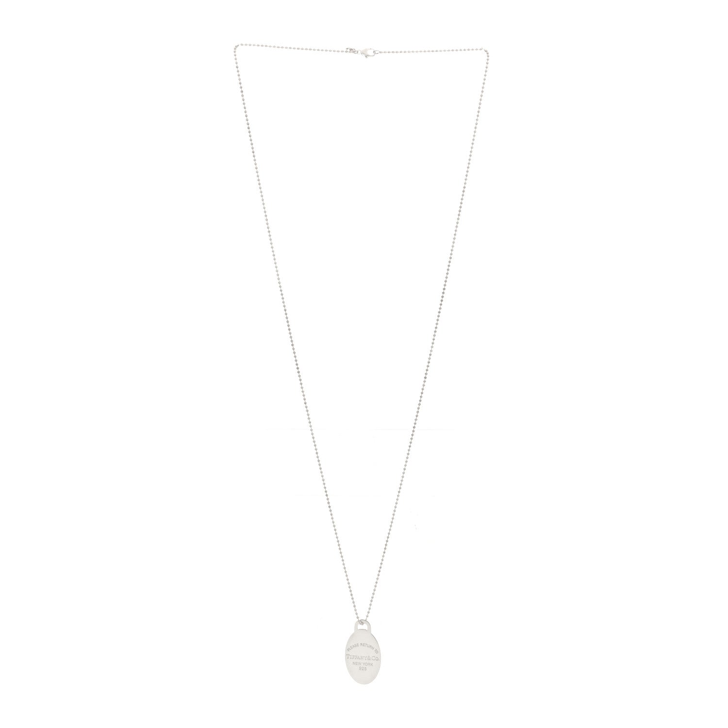 Tiffany Sterling Silver Return to Tiffany Oval Dog Tag Necklace 3 of 5