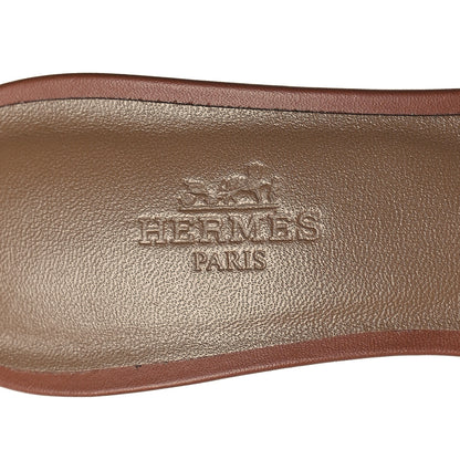 Hermes Calfskin Oasis Sandals 37 Gold 8 of 9