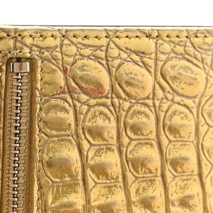 Chanel Metallic Calfskin Crocodile Embossed Cocodile Compact Flap Wallet Gold 10 of 10
