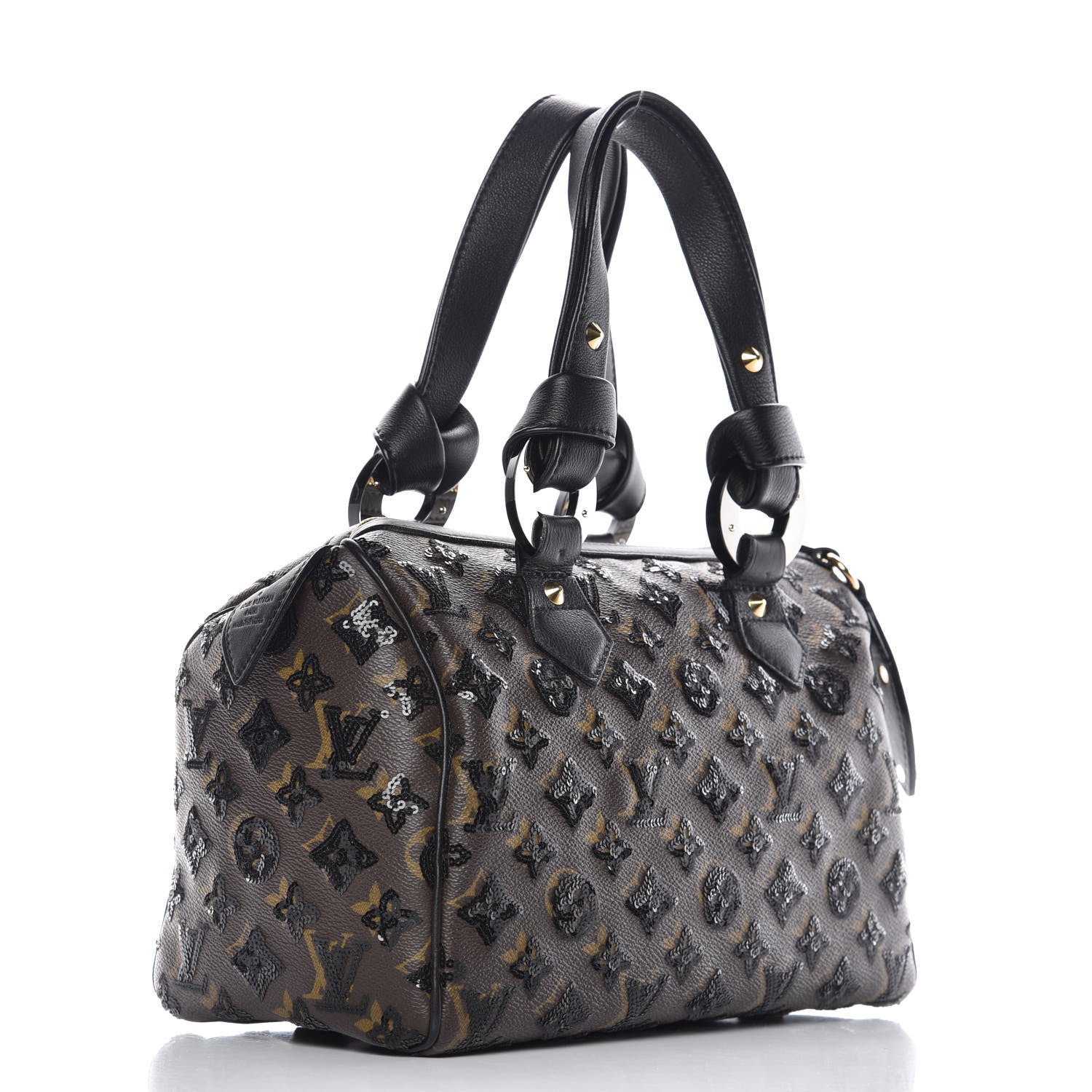 Louis Vuitton Monogram Sequins Eclipse Speedy 28 Black 3 of 12