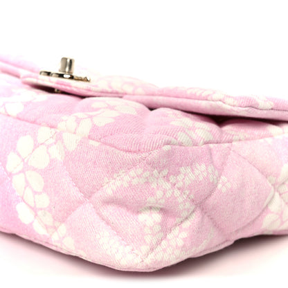 Chanel Printed Denim Quilted Flap Bag Pink White 11 of 11