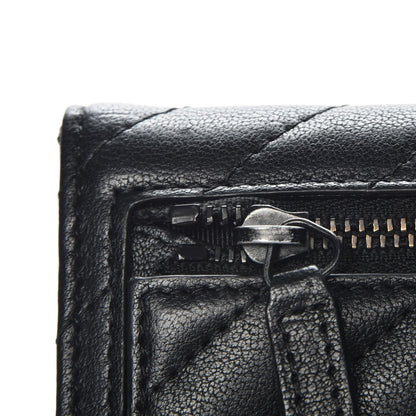 Chanel Sheepskin Chevron Quilted Reissue Compact Wallet So Black 9 of 10