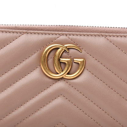 Gucci Calfskin Matelasse GG Marmont Zip Around Wallet Porcelain Rose 8 of 10