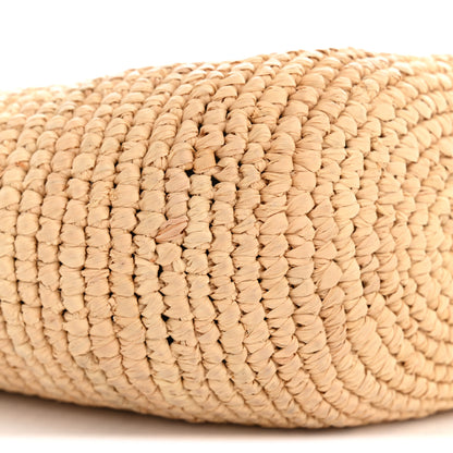 Loewe Calfskin Raffia Paulas Ibiza Pochette Bag Natural Tan 8 of 9
