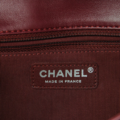 Chanel Lambskin Surpique Chevron Medium Single Flap Dark Red 7 of 9