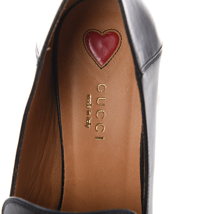 Gucci Malaga Kid Web Pearl Embellished Peyton 75mm Loafer Pumps 37 Black 5 of 6