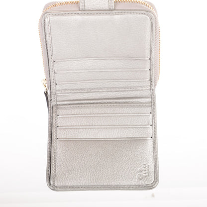 Gucci Calfskin Zip Around French Wallet Silver 6 of 12