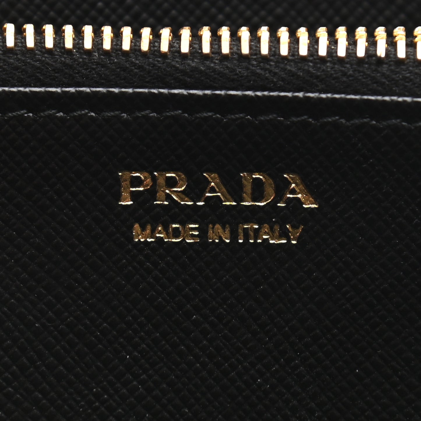 Saffiano Metal Zip Around Wallet Black