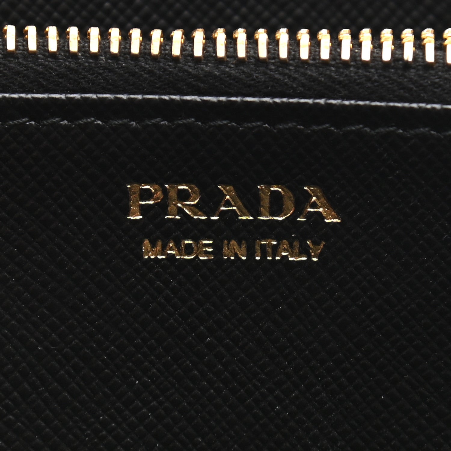 Prada Saffiano Metal Zip Around Wallet Black 6 of 8