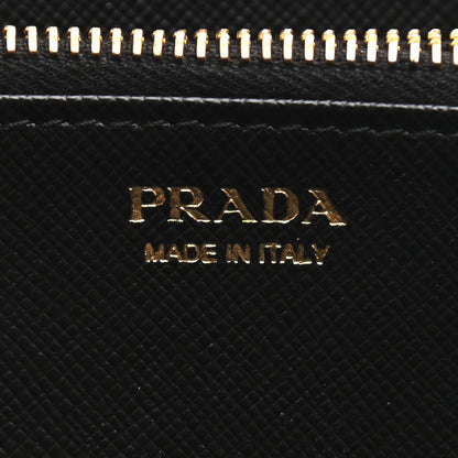 Prada Saffiano Metal Zip Around Wallet Black 6 of 8