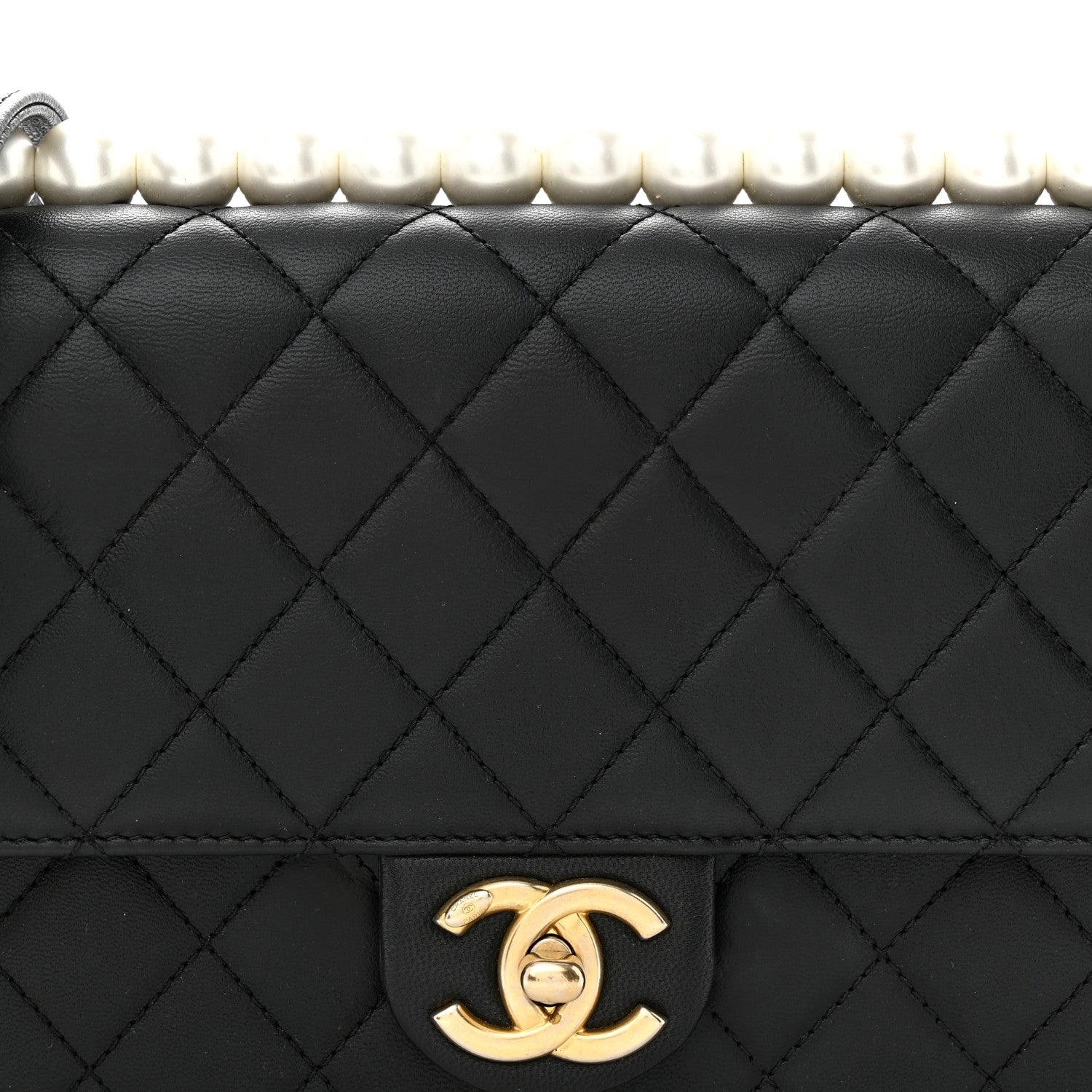Chanel Lambskin Quilted Small Chic Pearls Flap Black 8 of 14