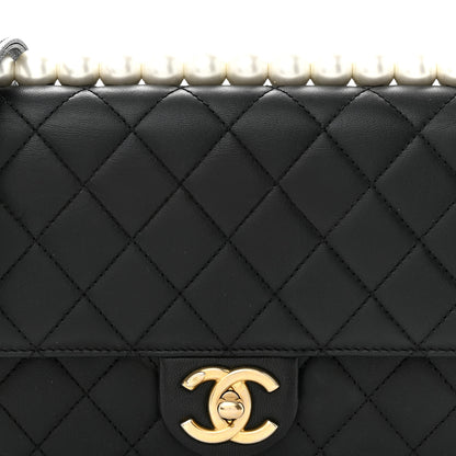 Chanel Lambskin Quilted Small Chic Pearls Flap Black 8 of 14