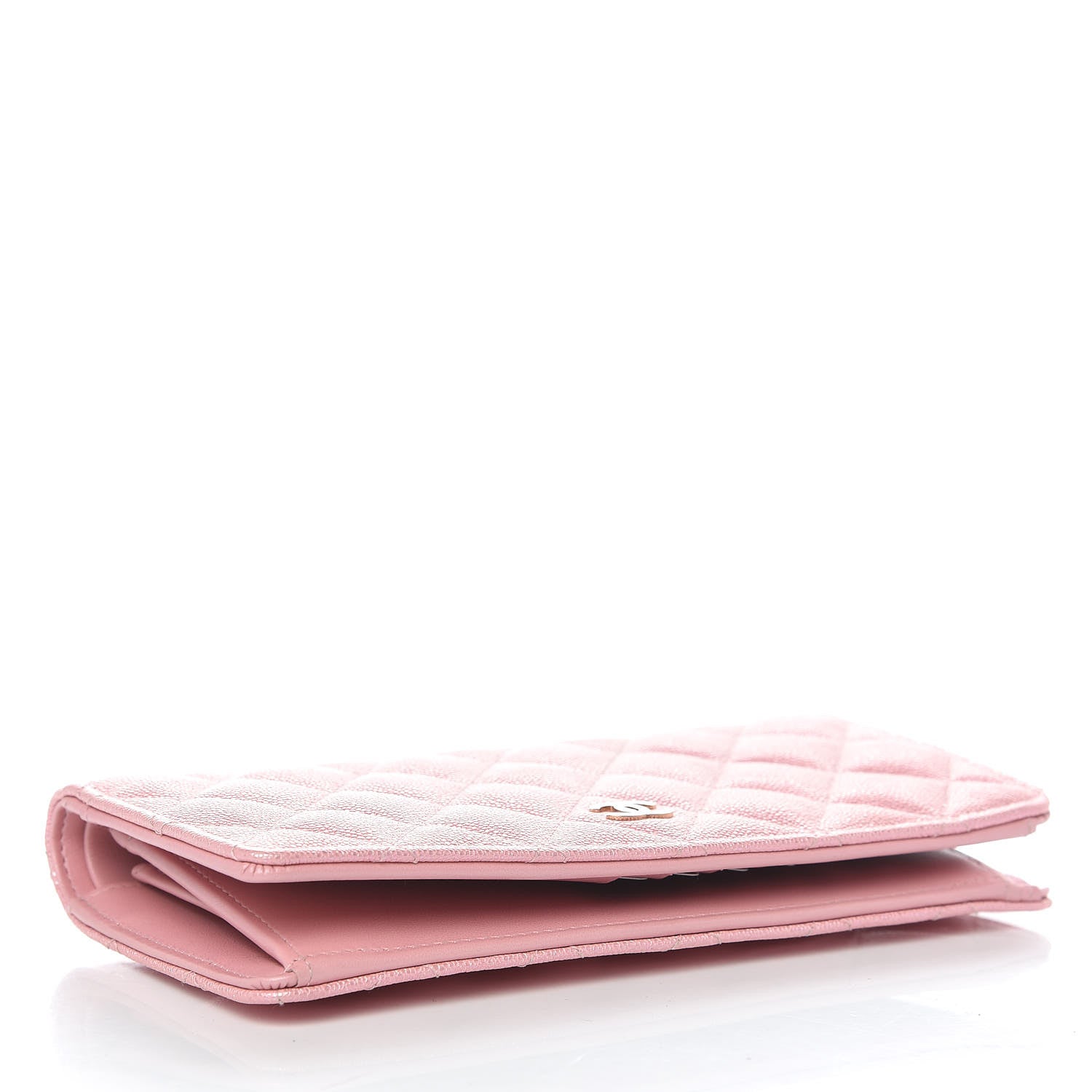 Chanel Iridescent Caviar Quilted Yen Wallet Rose Pink 4 of 9