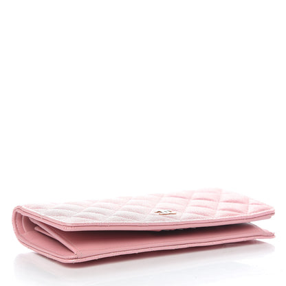 Chanel Iridescent Caviar Quilted Yen Wallet Rose Pink 4 of 9