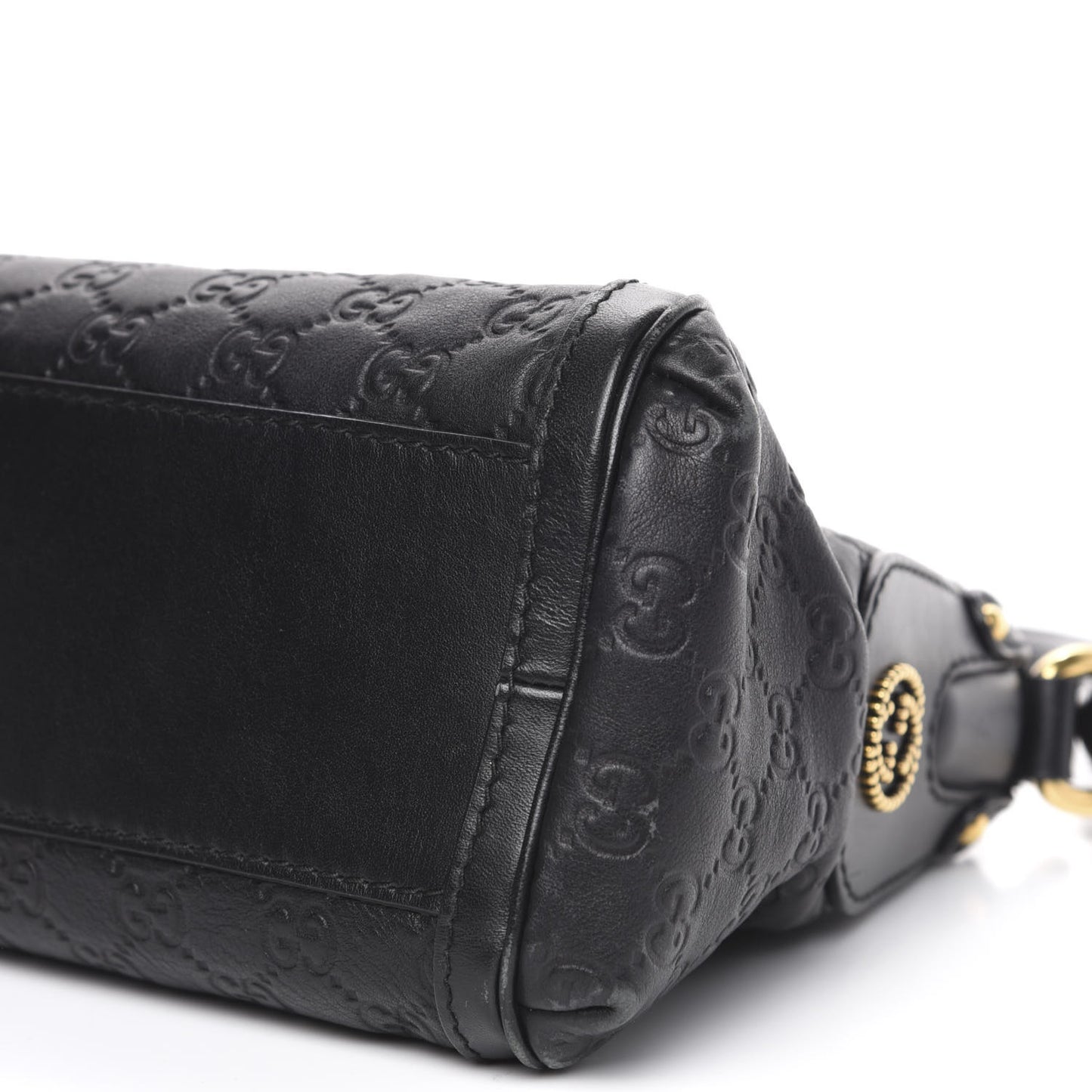 Guccissima Small Scarlett Studded Interlocking G Hobo Black