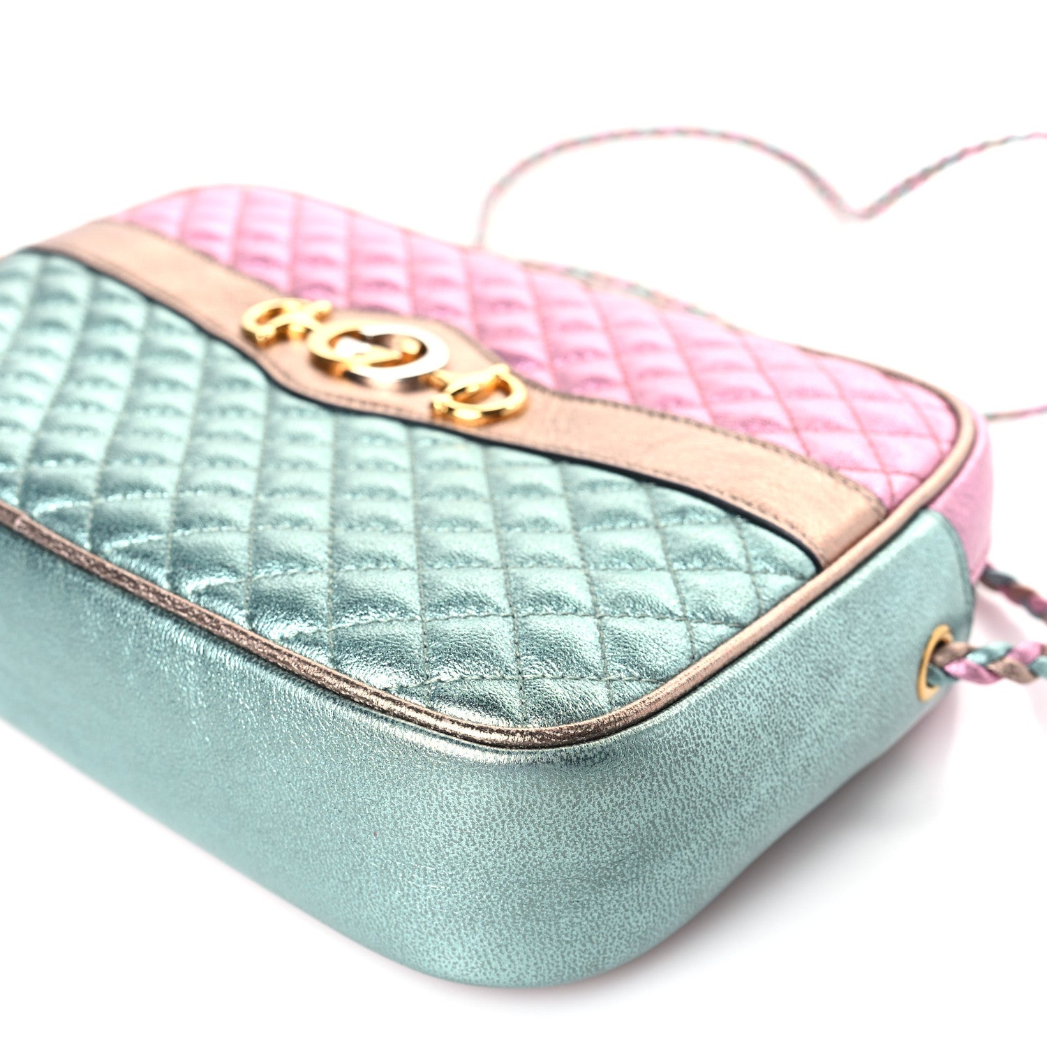 Gucci Laminated Nappa Trapuntata Small Zumi Shoulder Bag Rosa 9 of 9