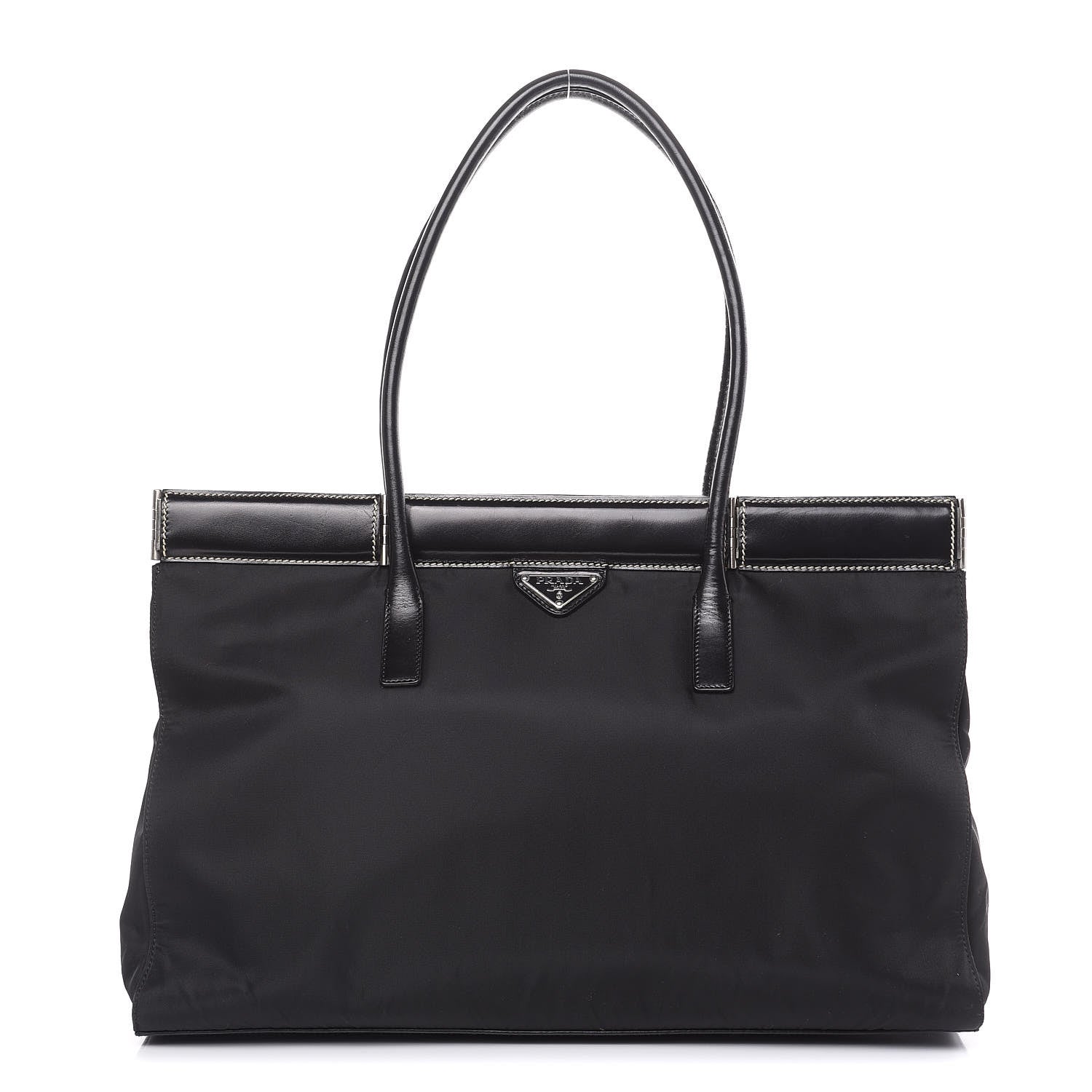Prada Tessuto Nylon Soft Calf Tote Black 1 of 15
