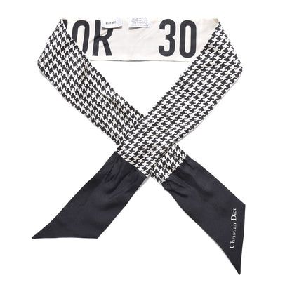 Christian Dior Silk 30 Montaigne Mitzah Scarf Black White 1 of 3