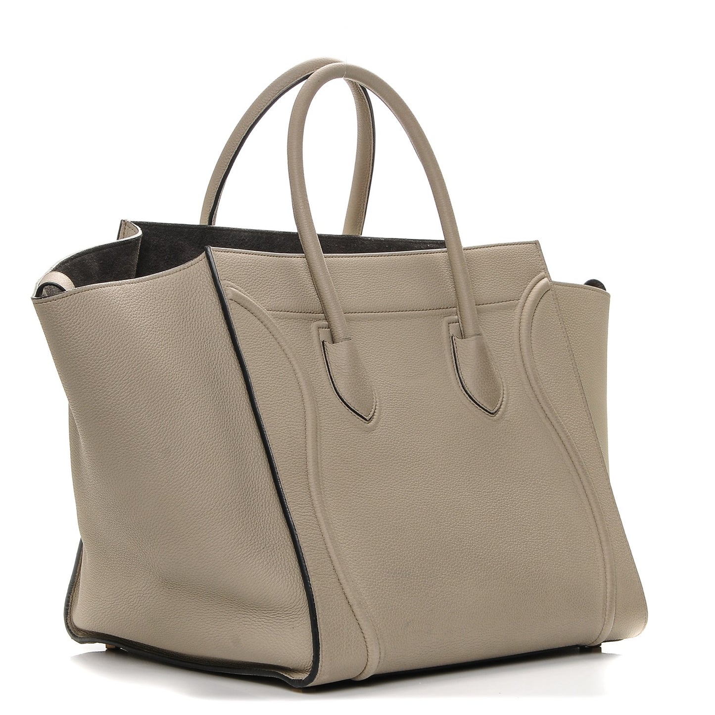 Baby Grained Calfskin Medium Phantom Luggage Grey