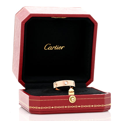 Cartier 18K Pink Gold 3 Diamond 5.5mm LOVE Ring 52 6 5 of 5