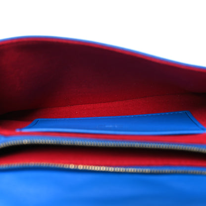 Louis Vuitton Lambskin Embossed Monogram Vuittamins Pochette Coussin Blue Red 5 of 13