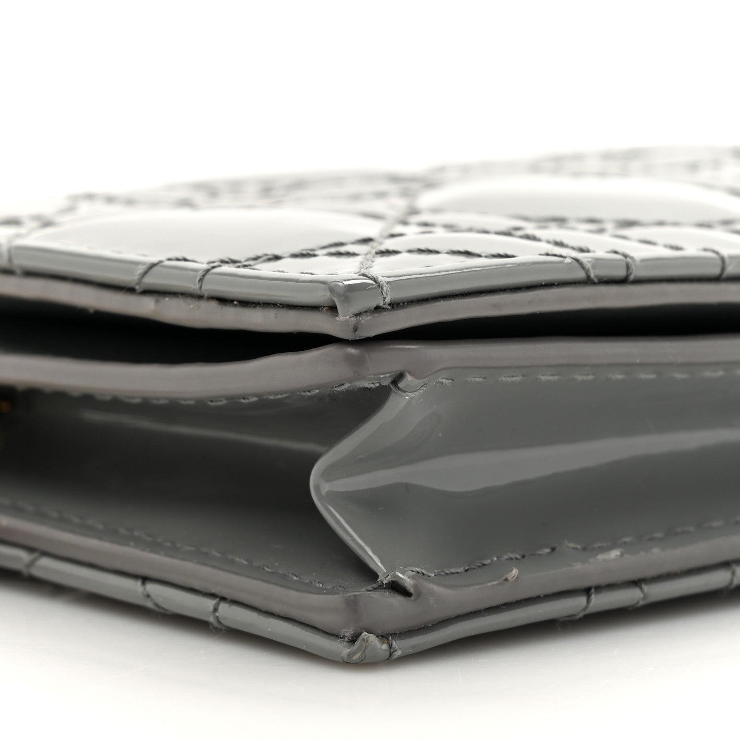 Christian Dior Patent Cannage Mini Lady Dior Wallet Grey 10 of 10