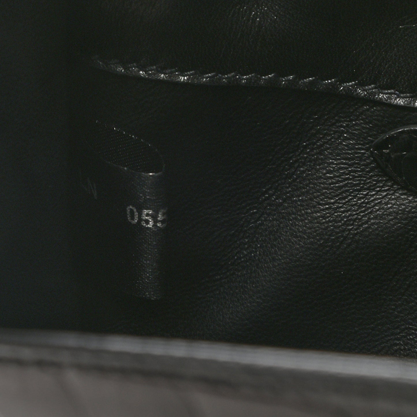 Calfskin Crocodile Embossed Long Clutch Black