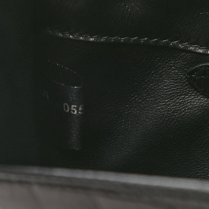 Prada Calfskin Crocodile Embossed Long Clutch Black 7 of 8