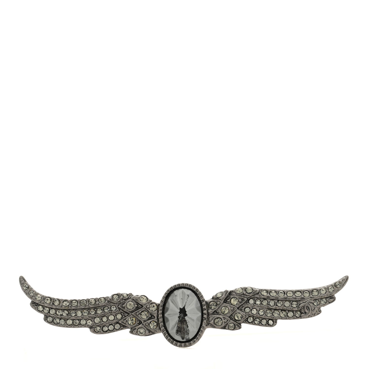 Chanel Ruthenium Crystal Wings Brooch 1 of 3