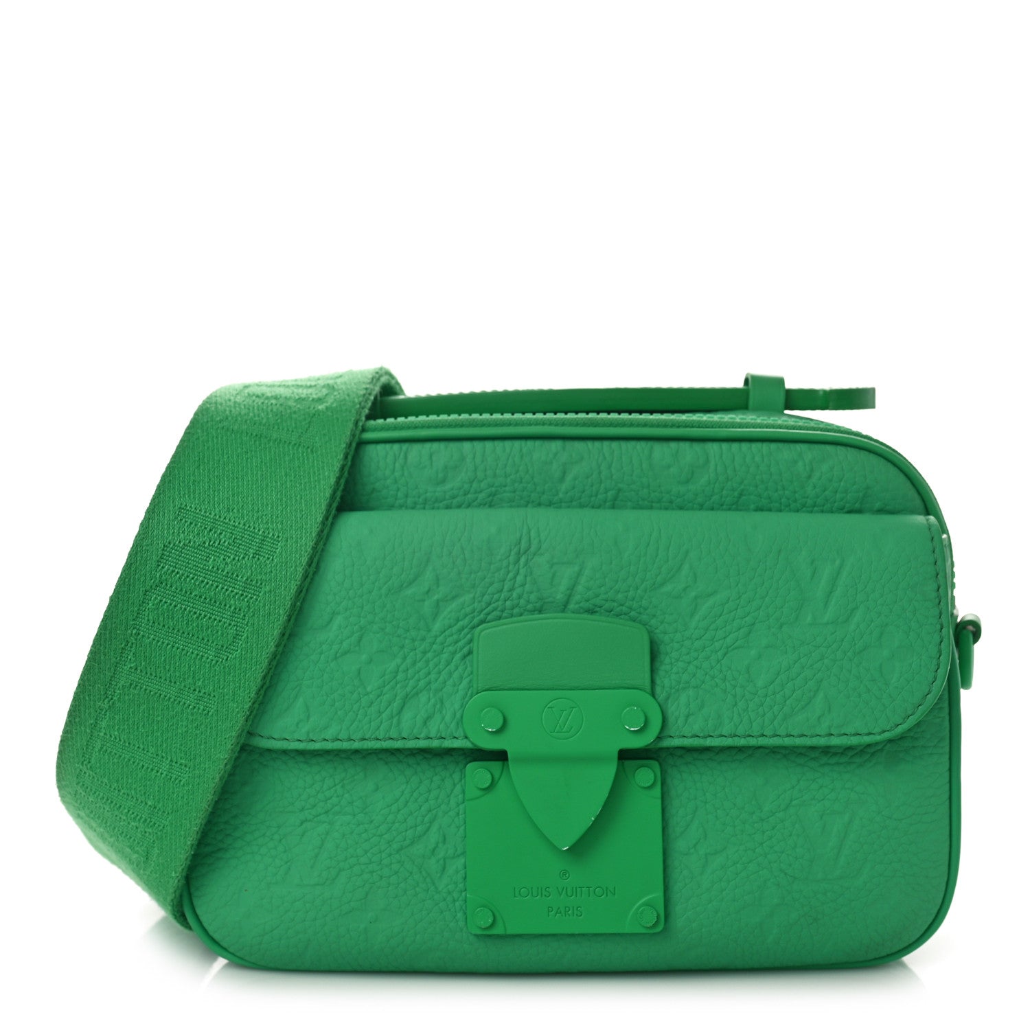 Louis Vuitton Taurillon Monogram S Lock Messenger Minty Green 1 of 10