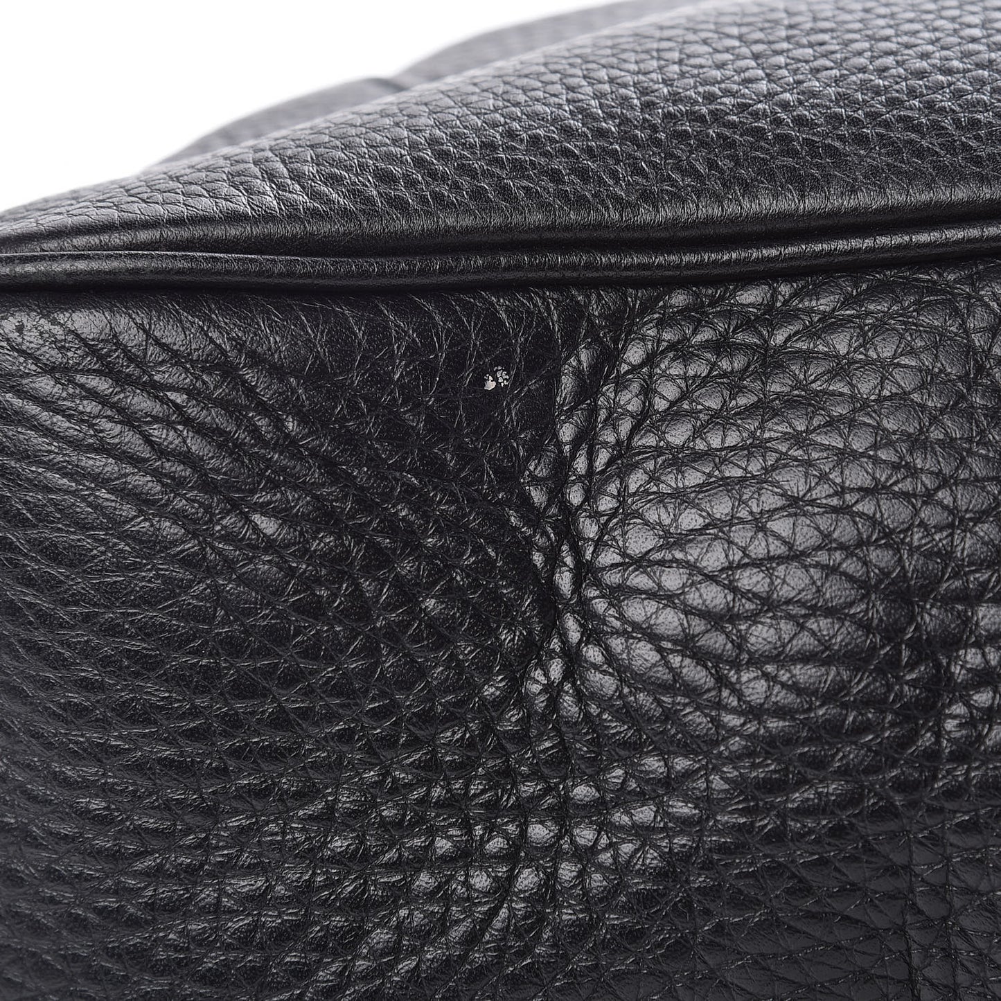 Pebbled Calfskin Medium Diana Bamboo Shoulder Bag Black