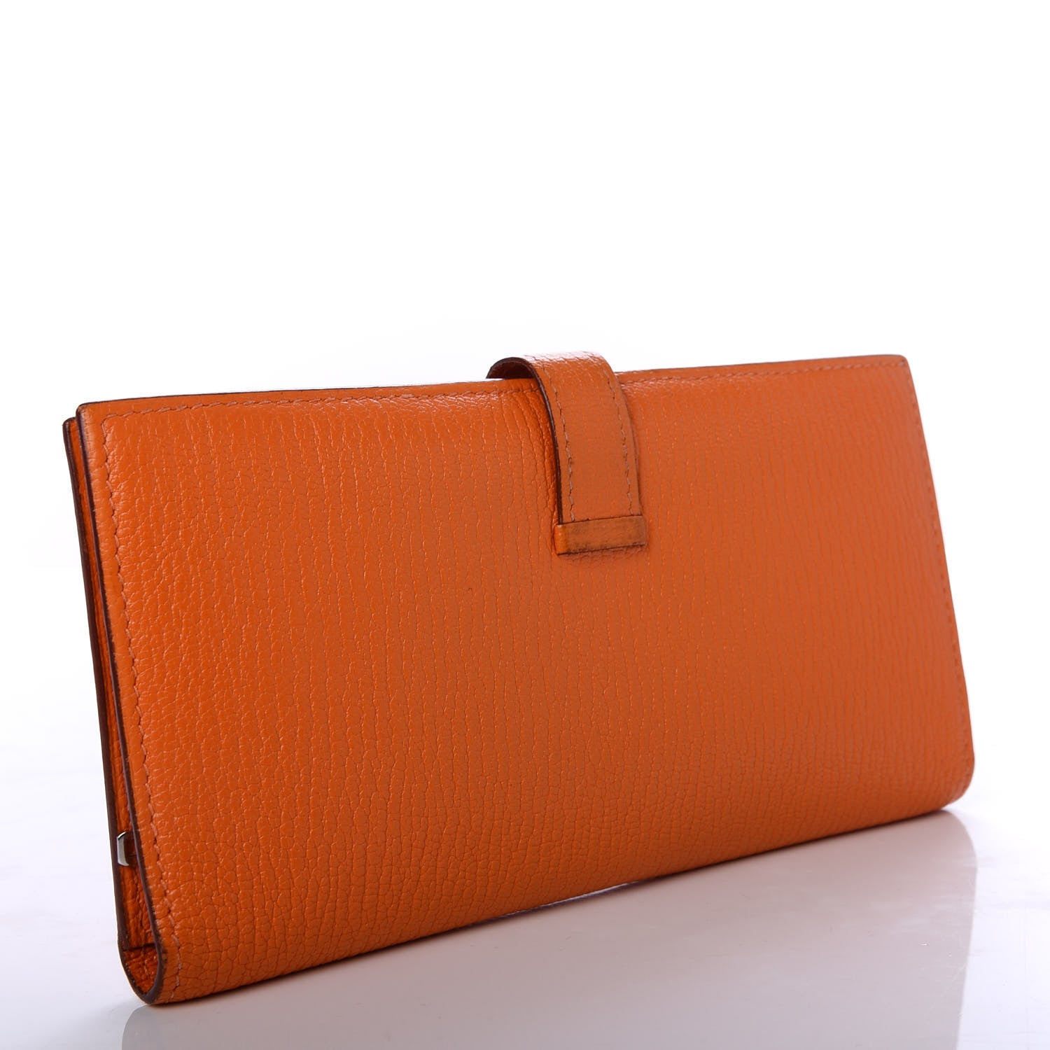 Hermes Chevre Mysore Bearn Gusset Wallet Orange 3 of 7