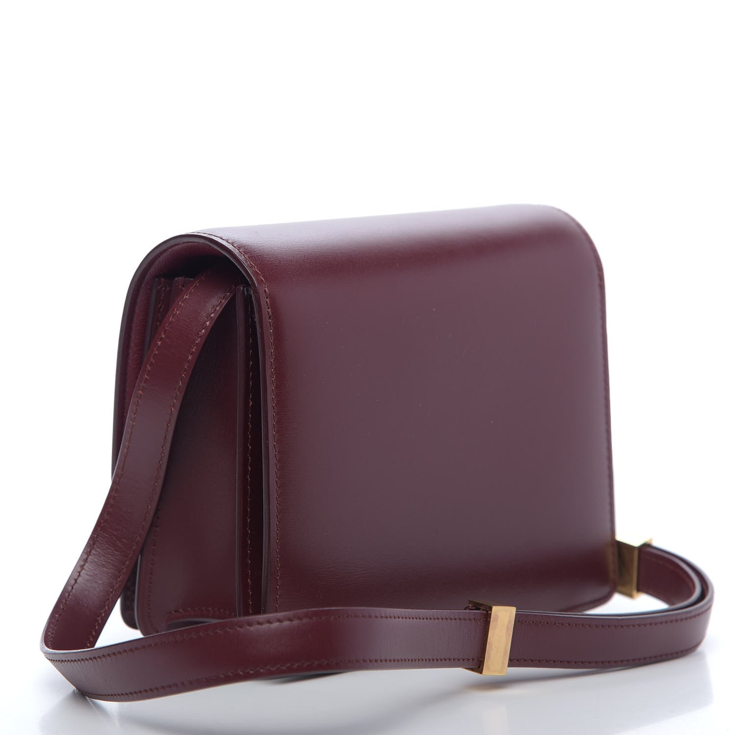 Celine Box Calfskin Small Classic Box Flap Bag Burgundy 3 of 9
