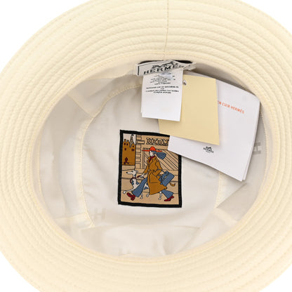 Hermes Cerf Lourd Calvi Bucket Hat 57 White Casse 6 of 7