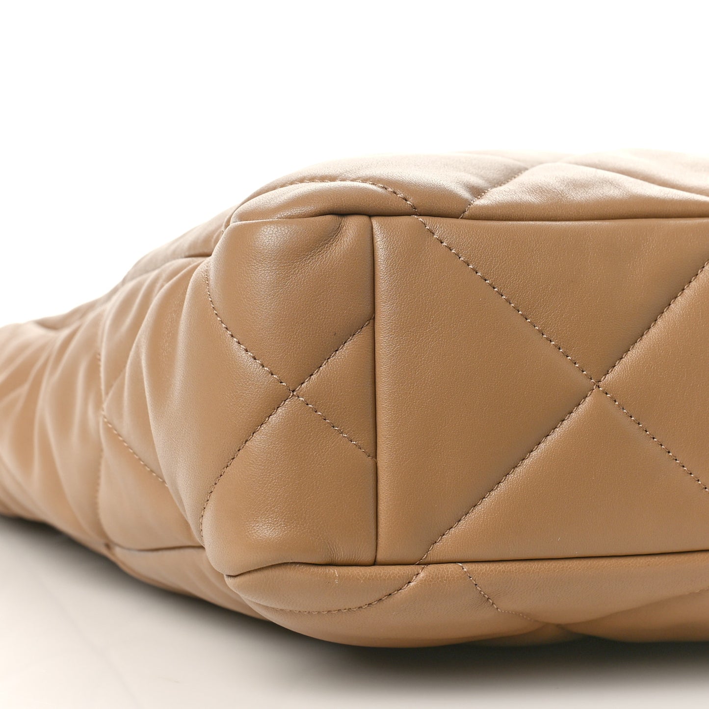 Lambskin Quilted Chanel 19 Shopping Bag Beige