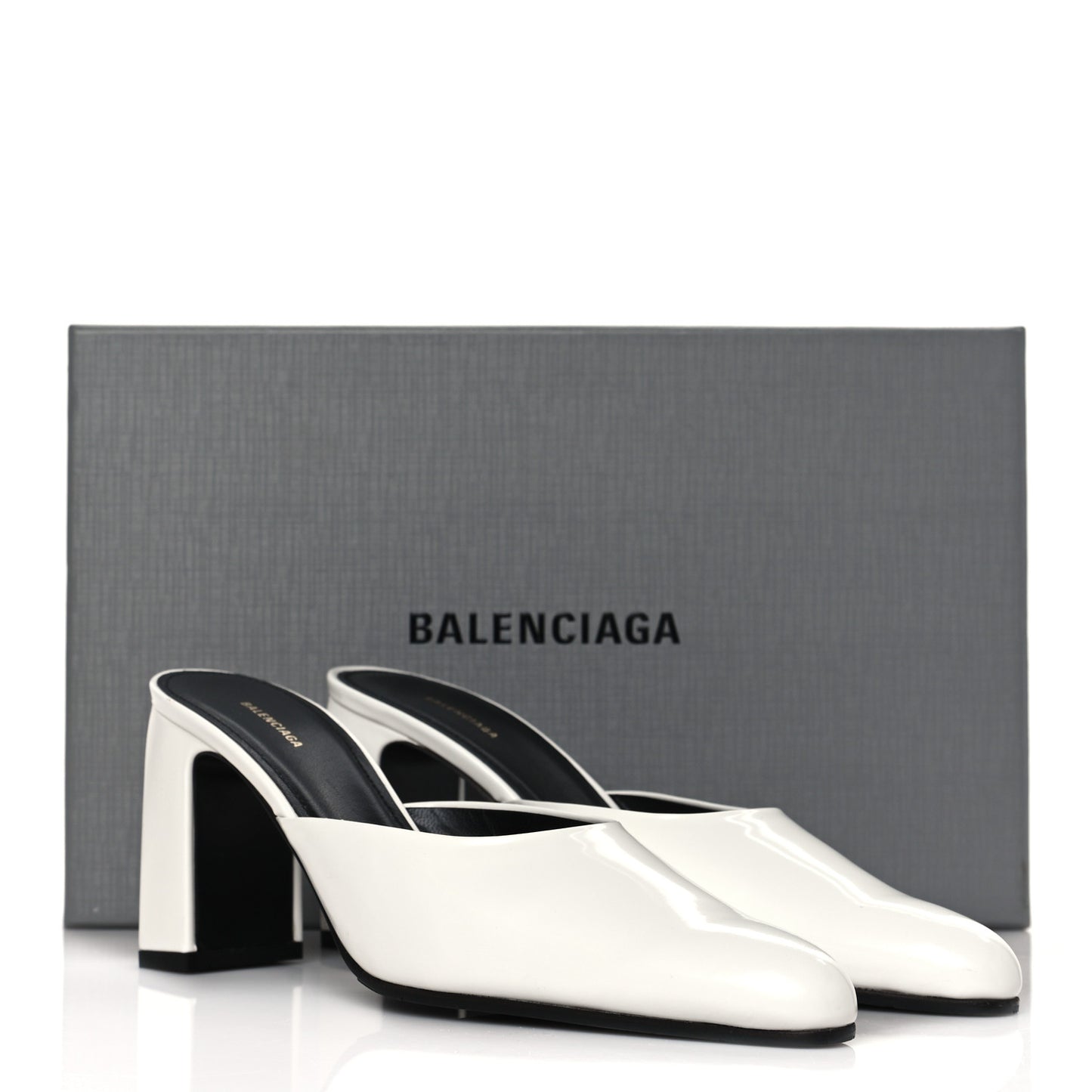 Patinated Calfskin Mule Pumps 36 Optic White