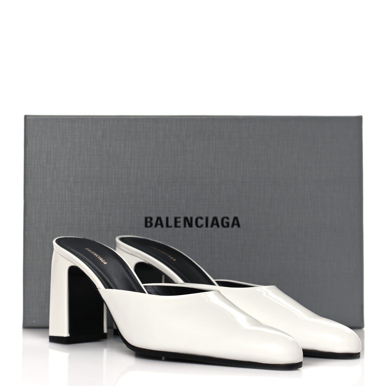 Balenciaga Patinated Calfskin Mule Pumps 36 Optic White 10 of 10