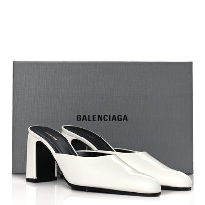 Balenciaga Patinated Calfskin Mule Pumps 36 Optic White 10 of 10