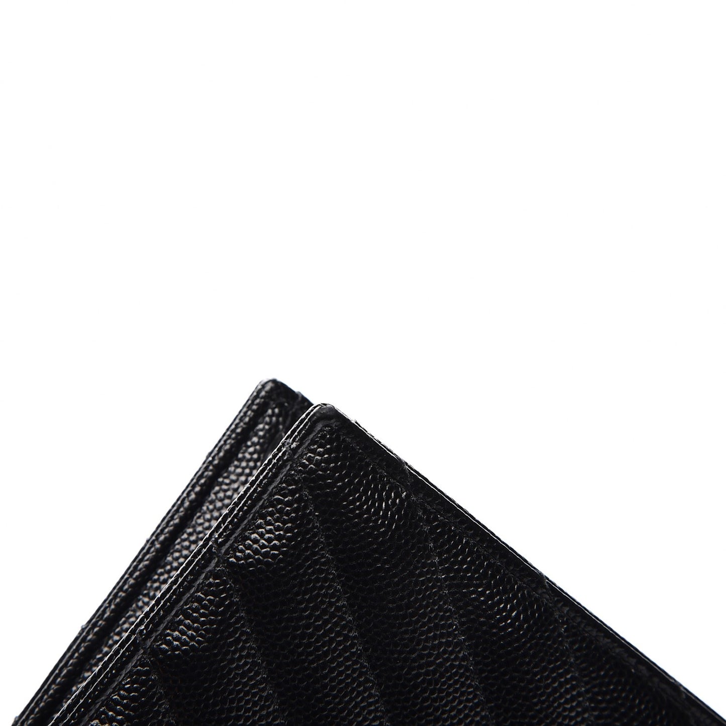 Grain De Poudre Matelasse Chevron Monogram Envelope Chain Wallet Black