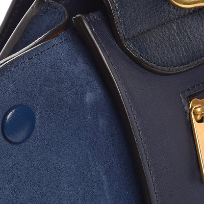 Celine Drummed Calfskin Suede Medium Trapeze Ocean Blue 9 of 11