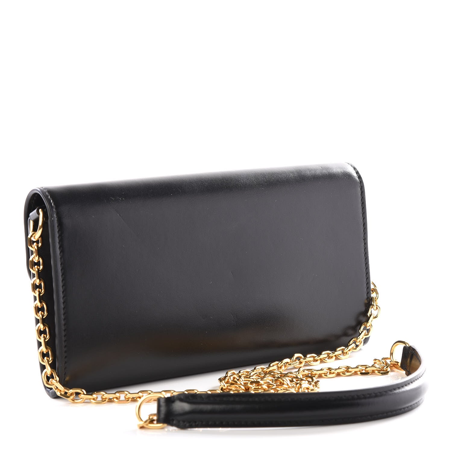 Celine Calfskin C Wallet On Chain Bag Black 2 of 12