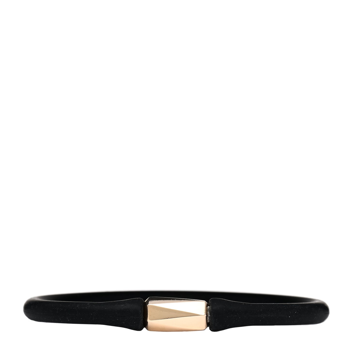 18K Yellow Gold Rubber Mens Fortune Barrel bracelet